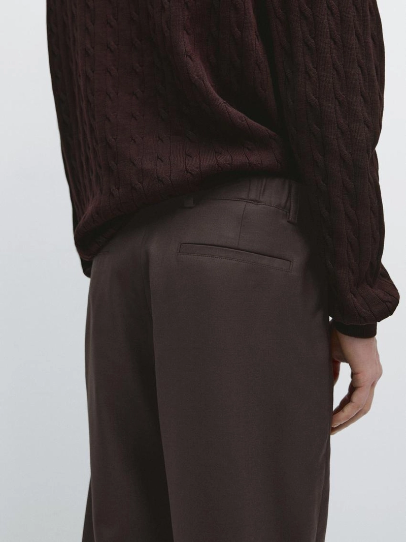 Брюки с укороченными штанинами из шерстяной смеси