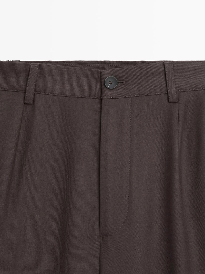 Брюки с укороченными штанинами из шерстяной смеси