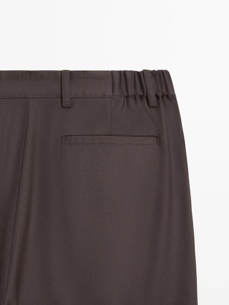 Брюки с укороченными штанинами из шерстяной смеси