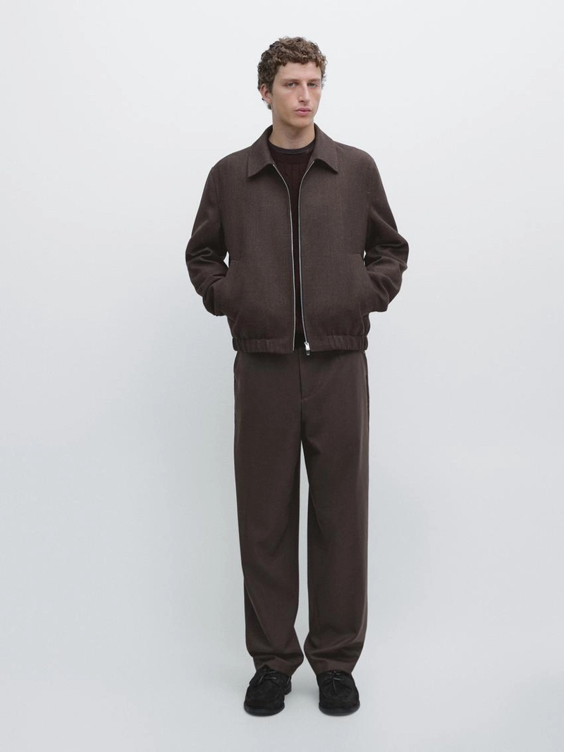 Брюки с укороченными штанинами из шерстяной смеси