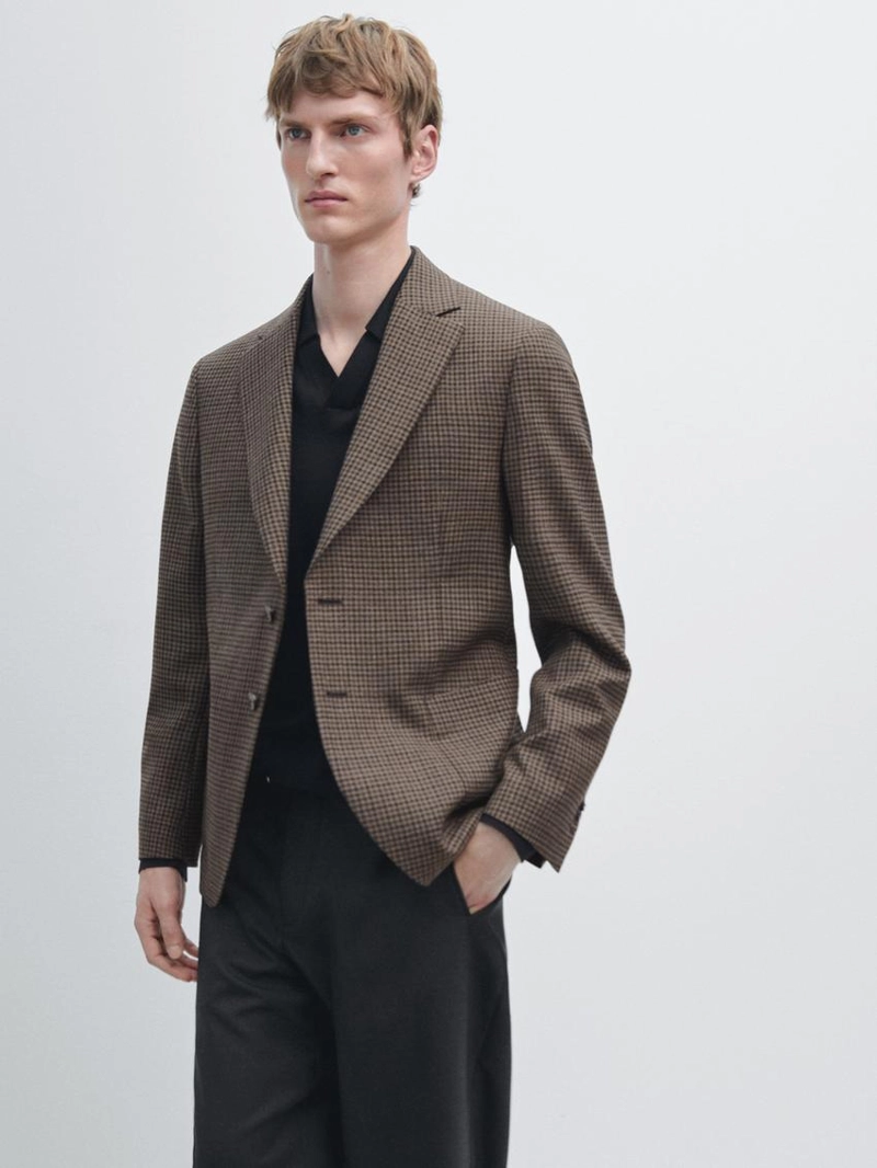 Пиджак из шерсти в клетку