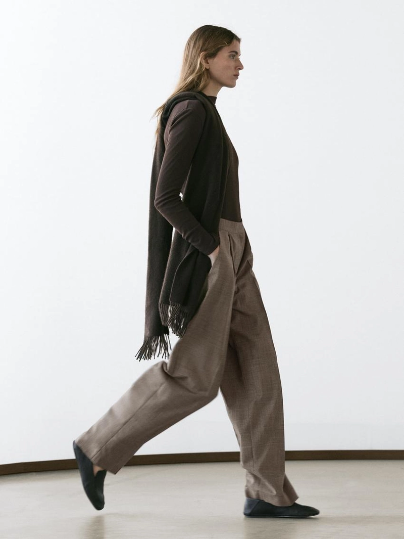 Брюки из 100% шерсти в клетку