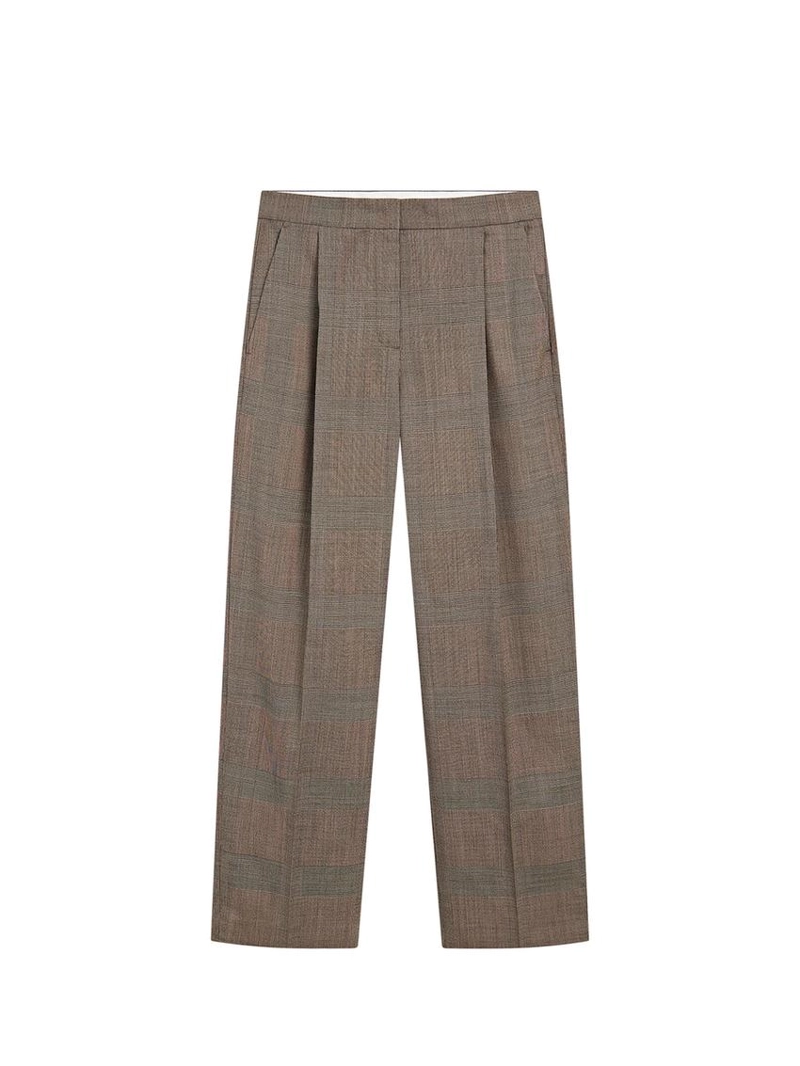 Брюки из 100% шерсти в клетку