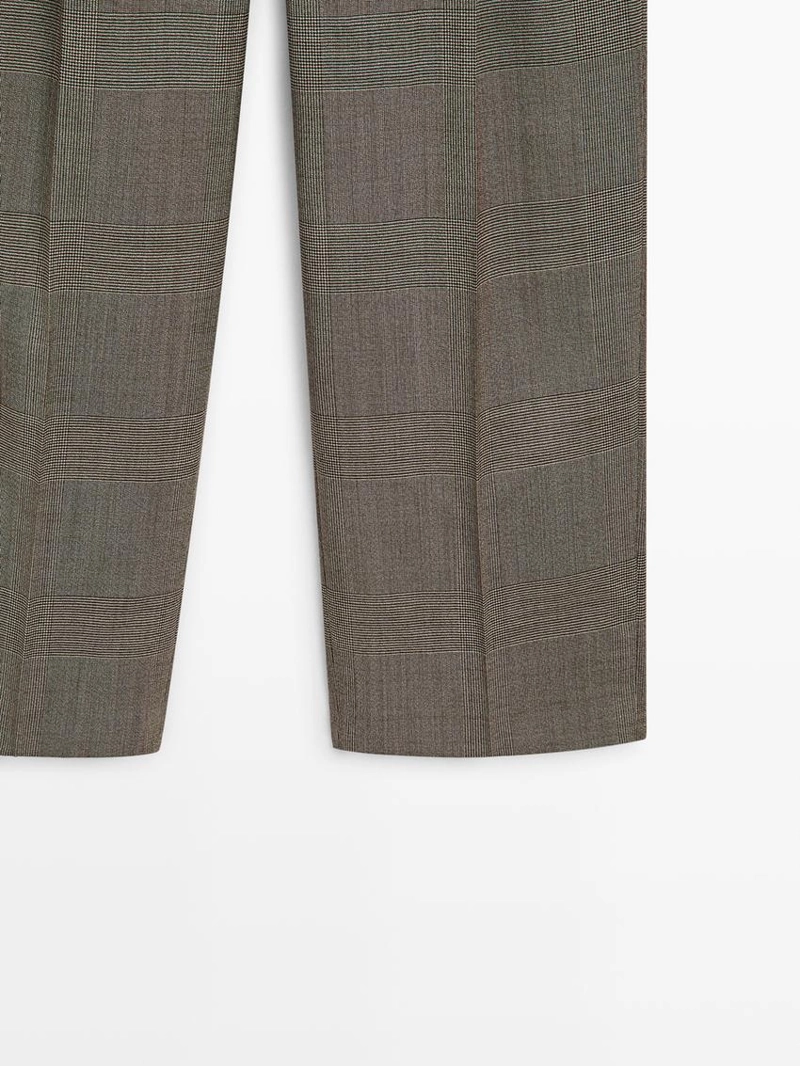 Брюки из 100% шерсти в клетку