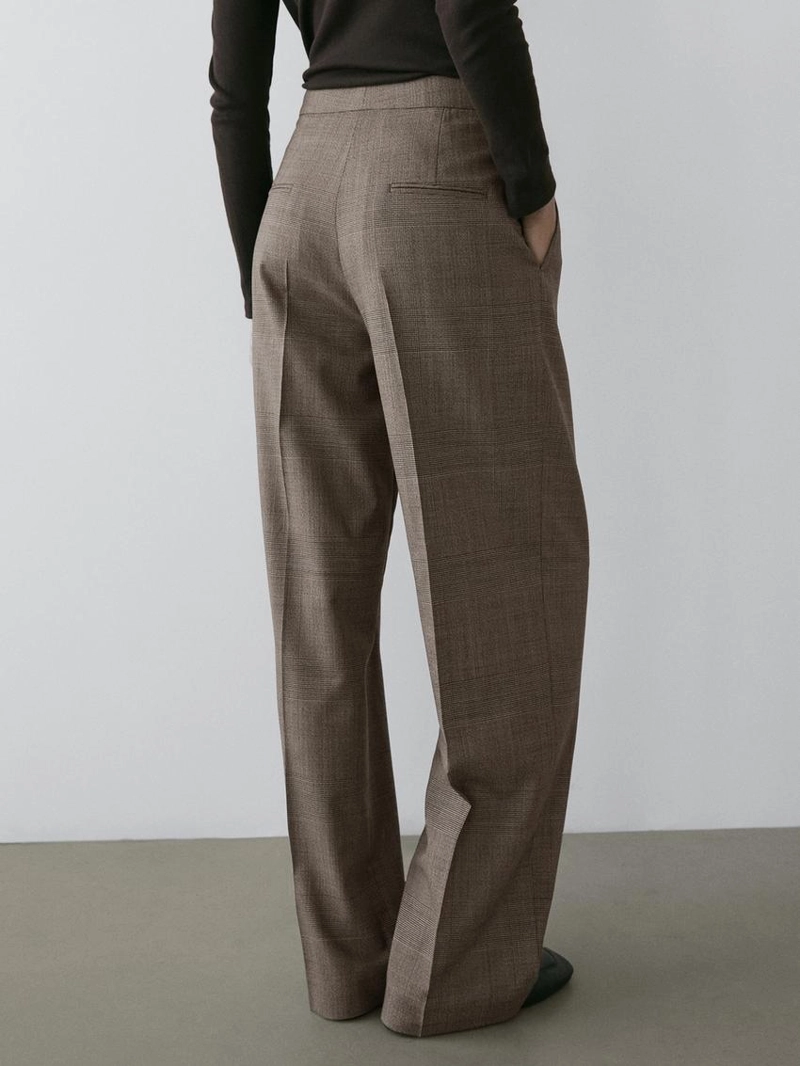 Брюки из 100% шерсти в клетку