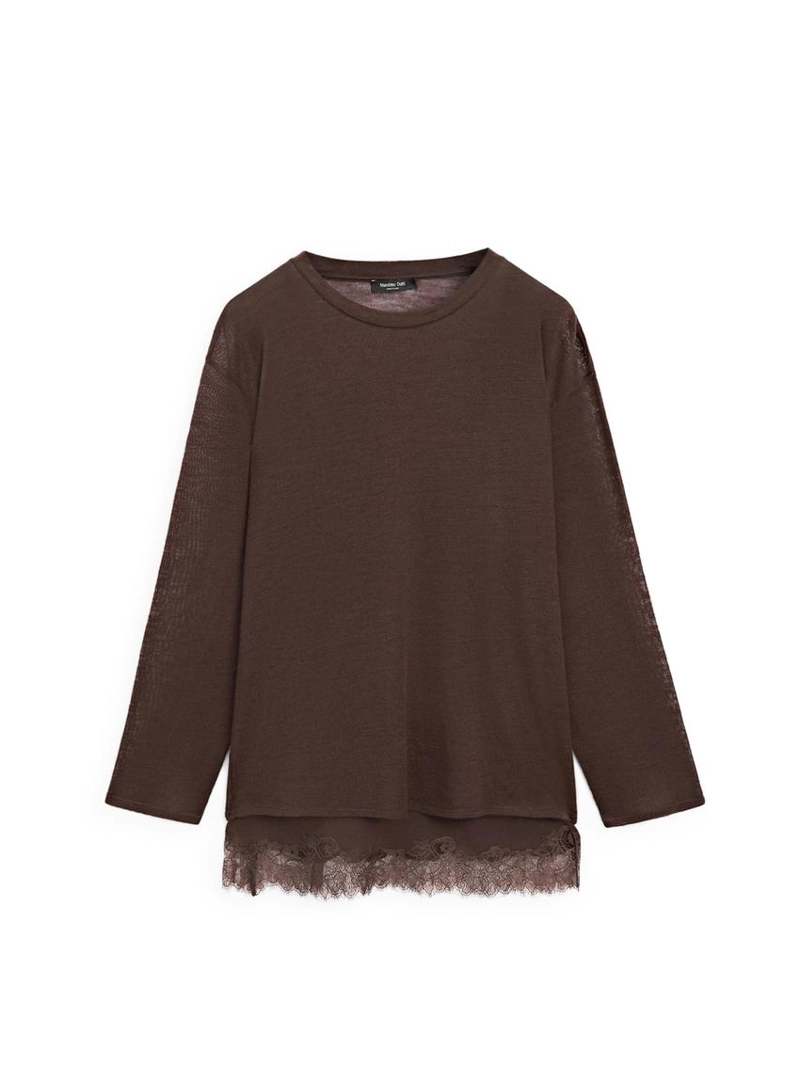 Лонгслив с кружевными деталями