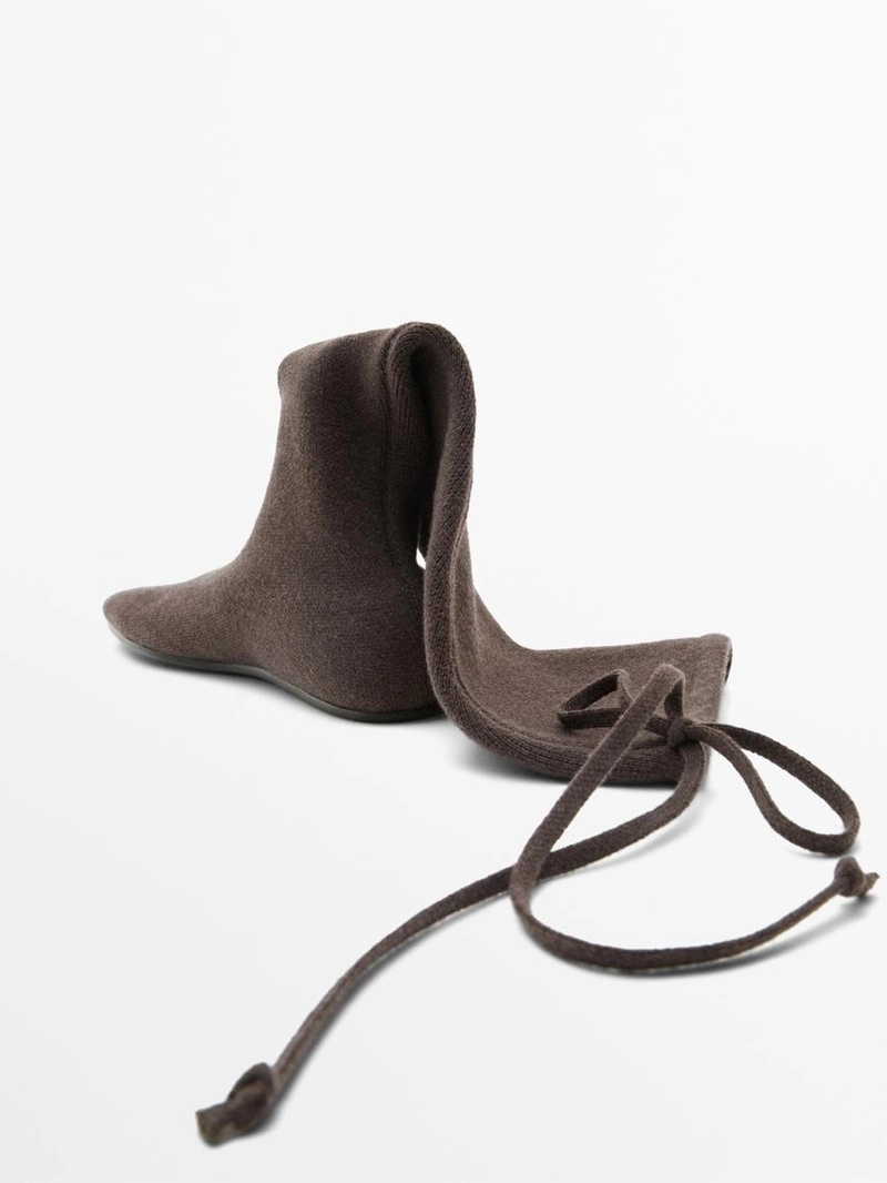 Кожаные сапоги высокие до колена из кашемира