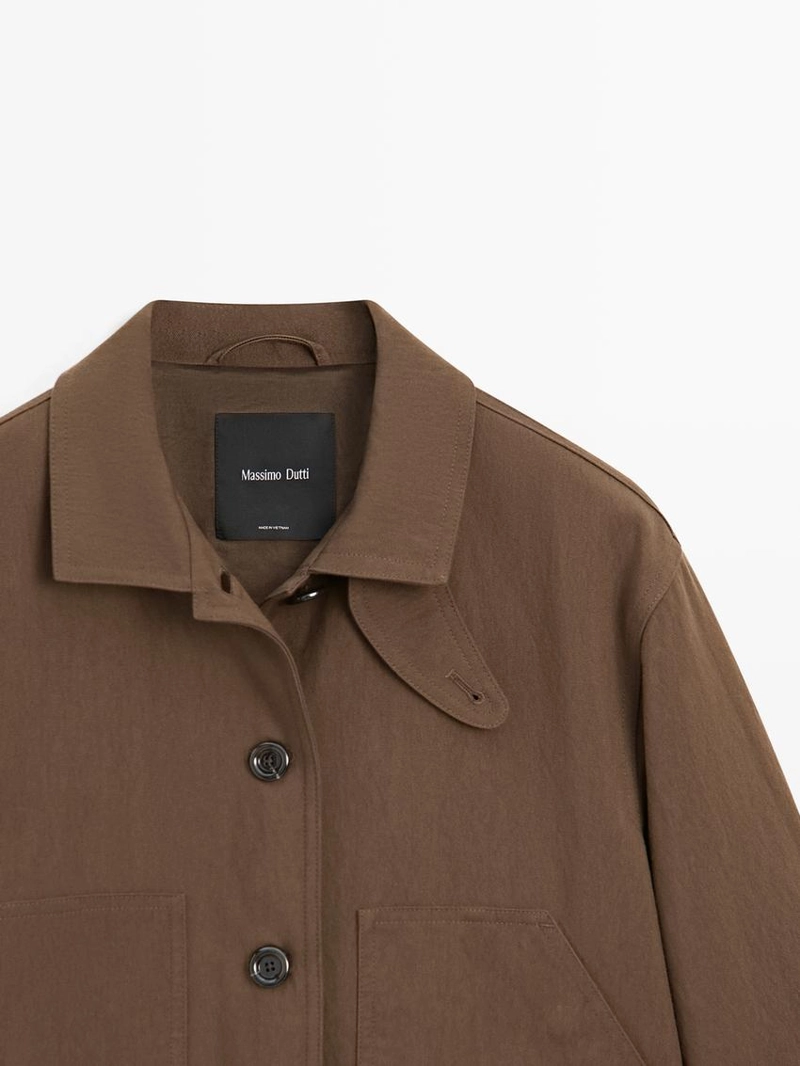 Куртка из хлопкового микса с карманами