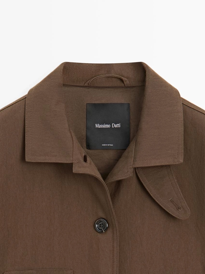 Куртка из хлопкового микса с карманами