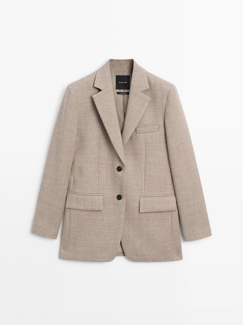 Шерстяной пиджак в мелкую клетку