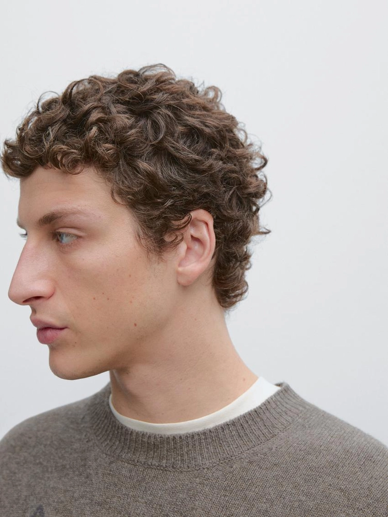 Свитер из шерстяной смеси с круглым вырезом