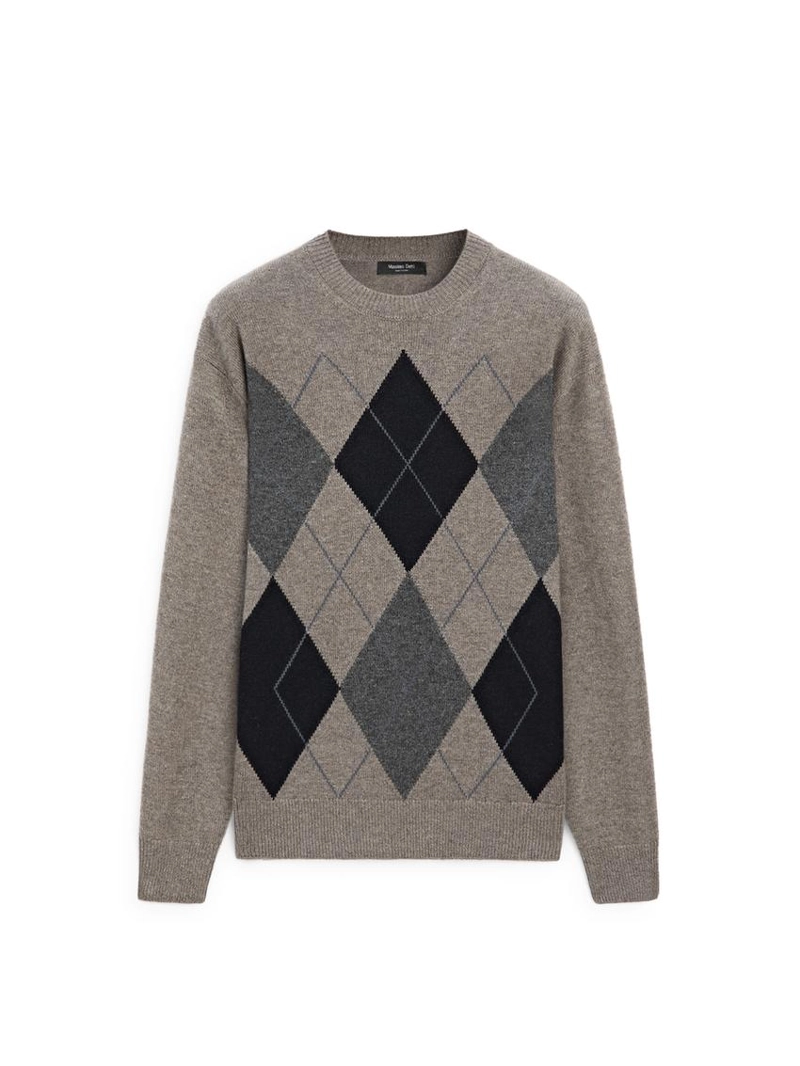 Свитер из шерстяной смеси с круглым вырезом