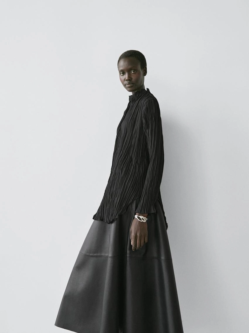 Рубашка с плиссировкой