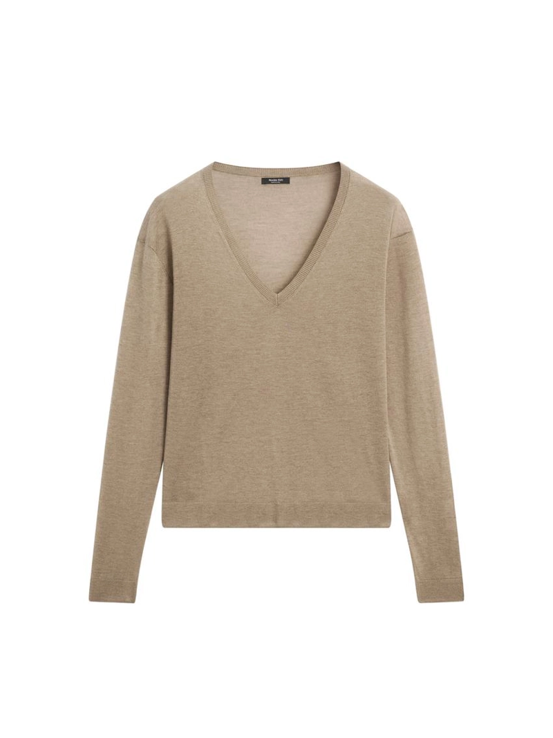 Свитер из шерсти и шелка вязаный