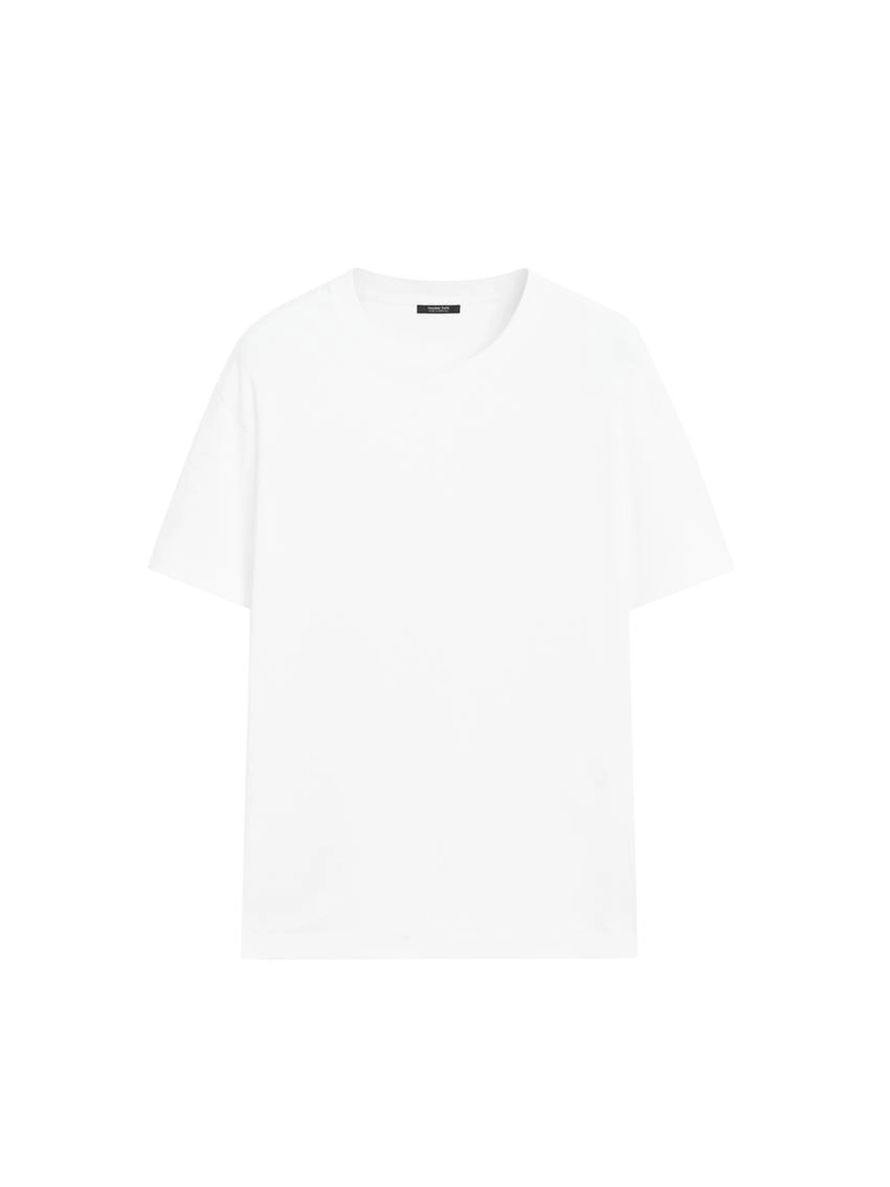 Футболка из мерсеризованного хлопка с короткими рукавами средней плотности