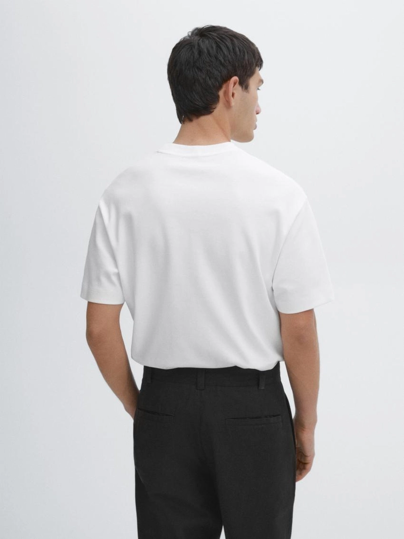 Футболка из мерсеризованного хлопка с короткими рукавами средней плотности