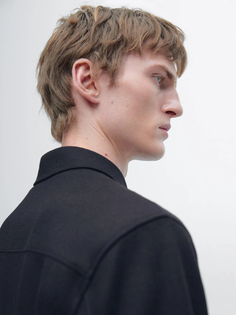 Рубашка-овершерт с карманами из 100% шерсти