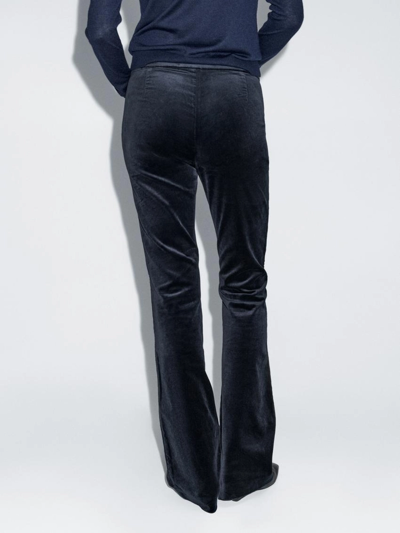 Брюки из бархата скинни-флэр