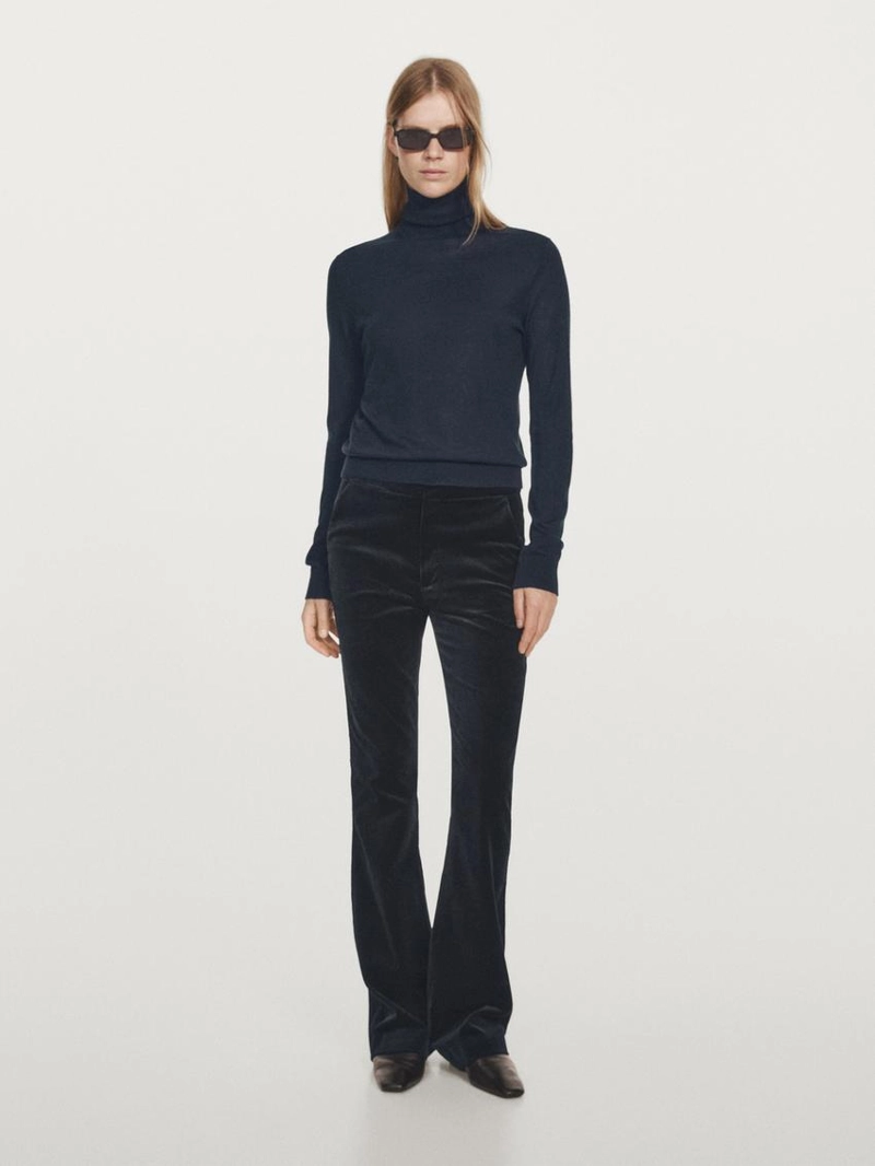 Брюки из бархата скинни-флэр