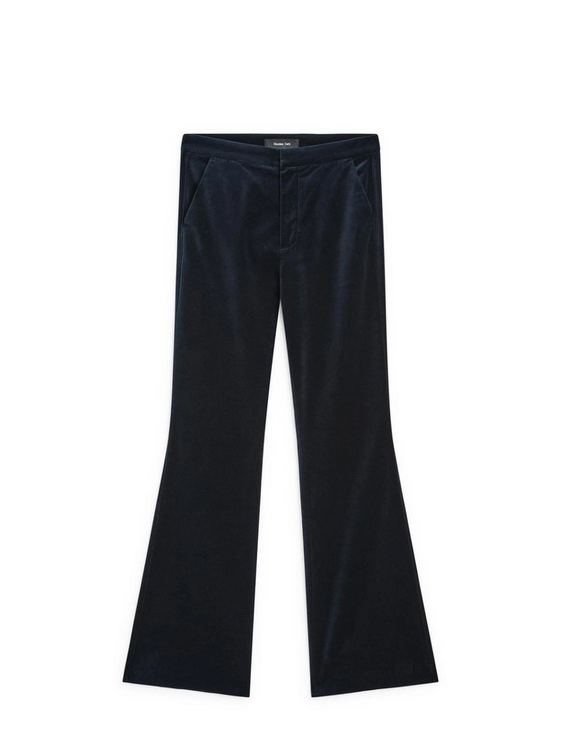 Брюки из бархата скинни-флэр