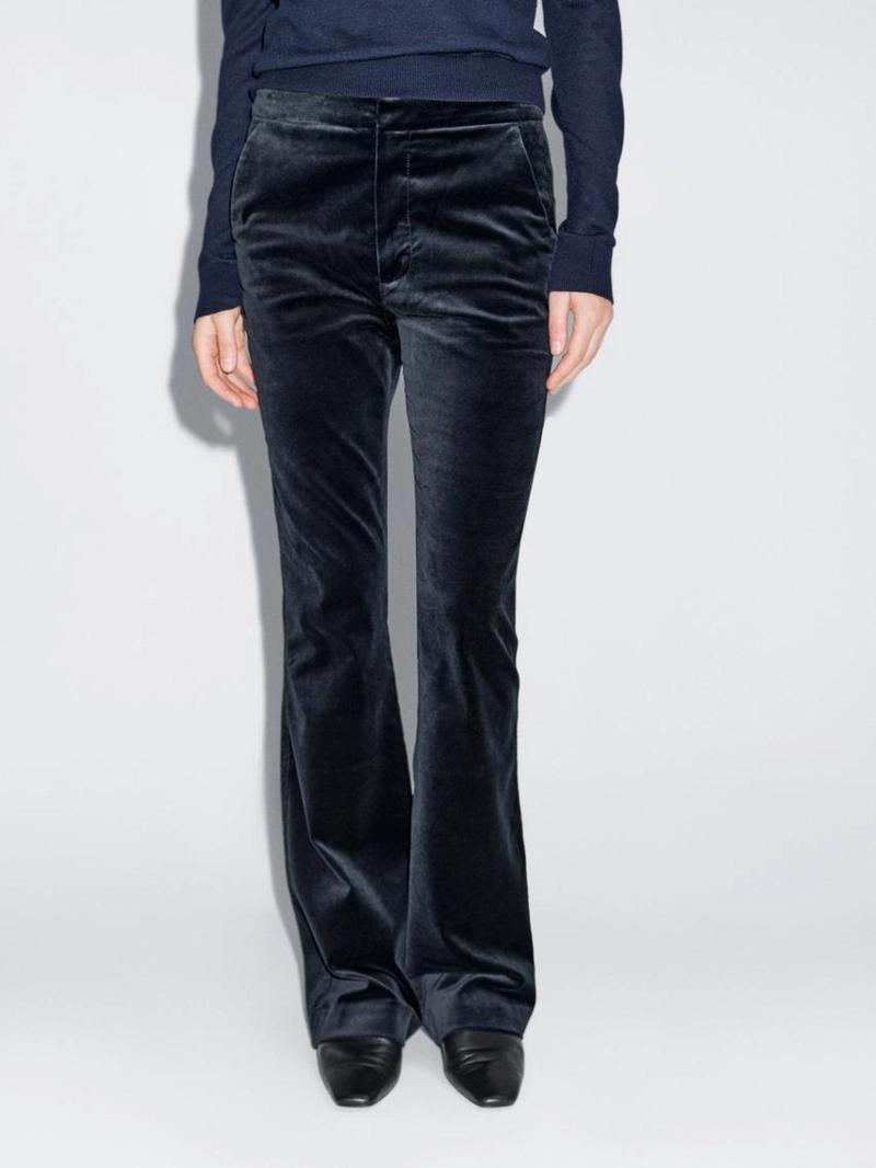Брюки из бархата скинни-флэр