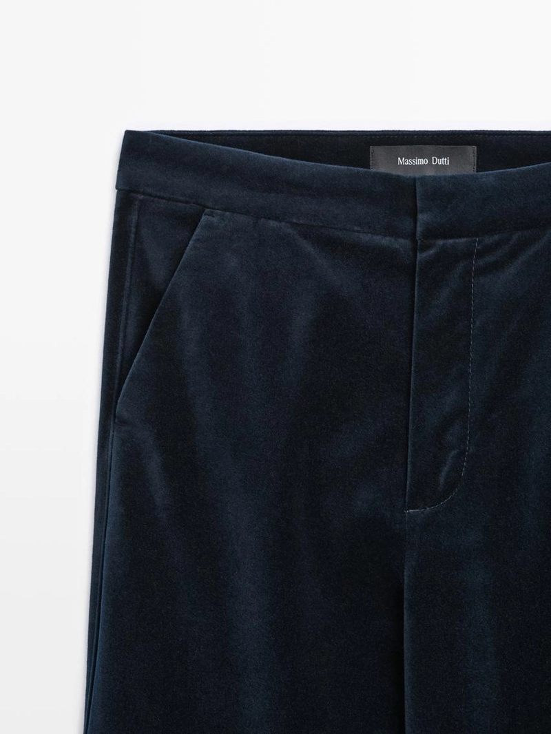 Брюки из бархата скинни-флэр