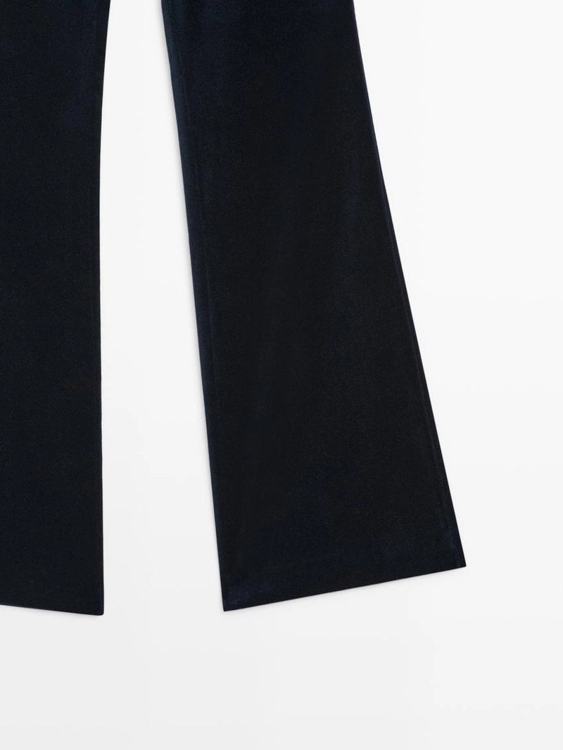 Брюки из бархата скинни-флэр