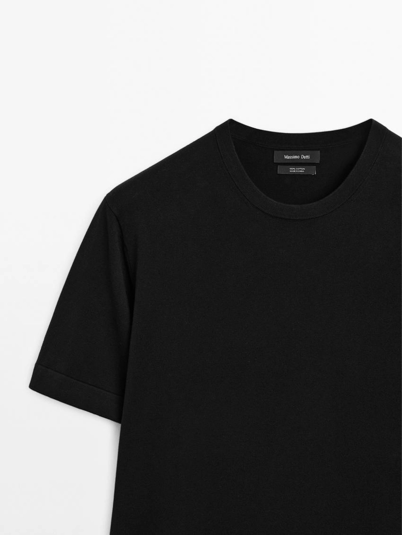 Свитер короткий из хлопкового трикотажа