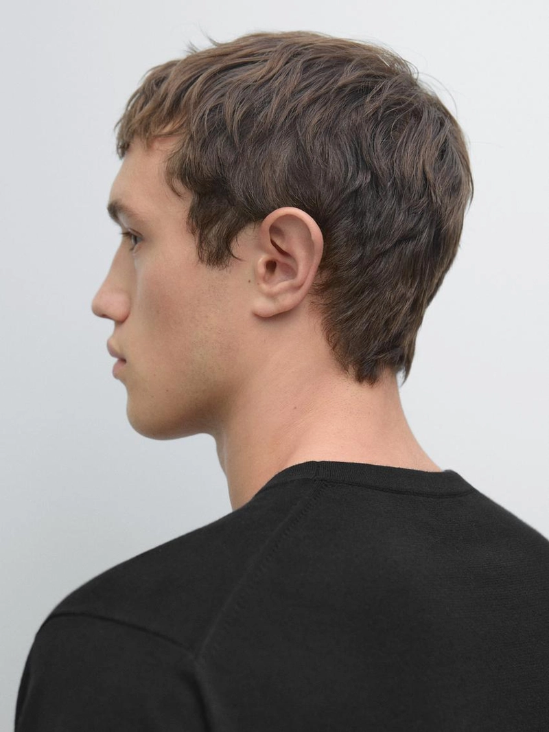 Свитер короткий из хлопкового трикотажа