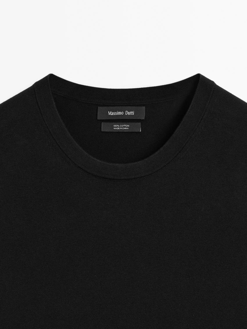 Свитер короткий из хлопкового трикотажа