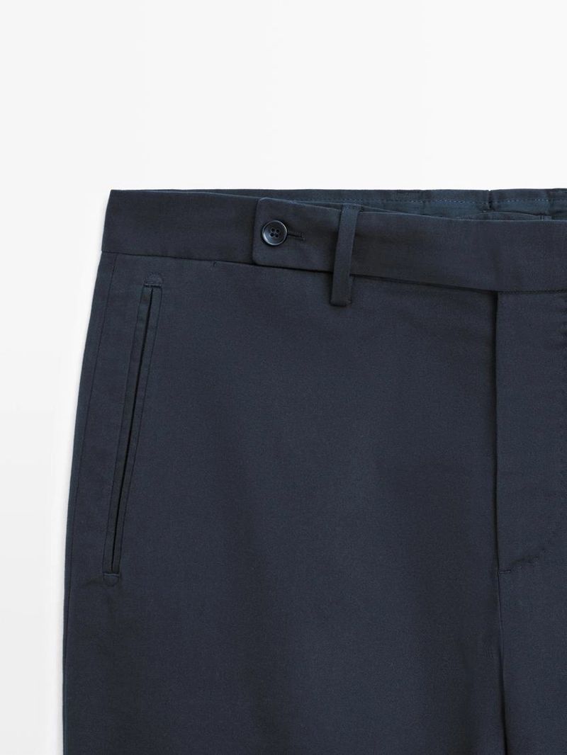 Хлопково-шелковые брюки из твила