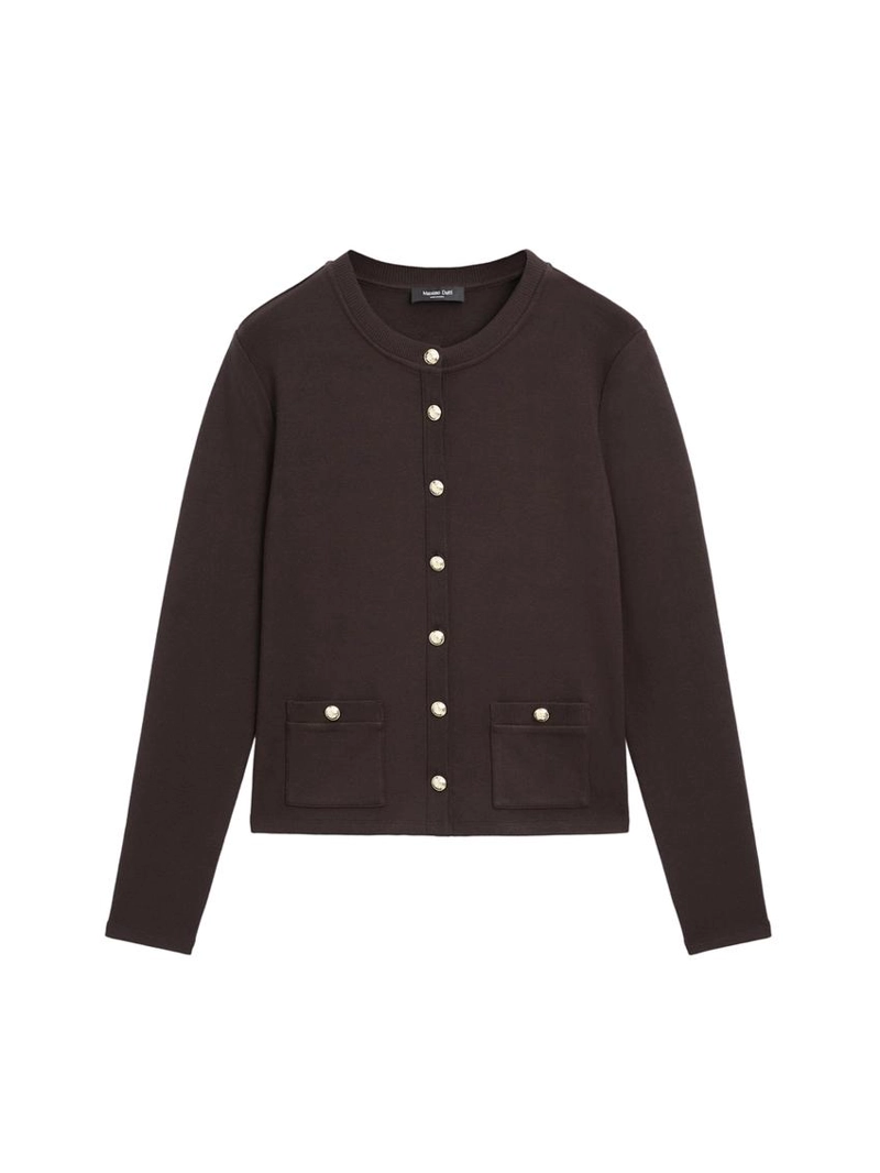 Плетеный кардиган с золотыми пуговицами