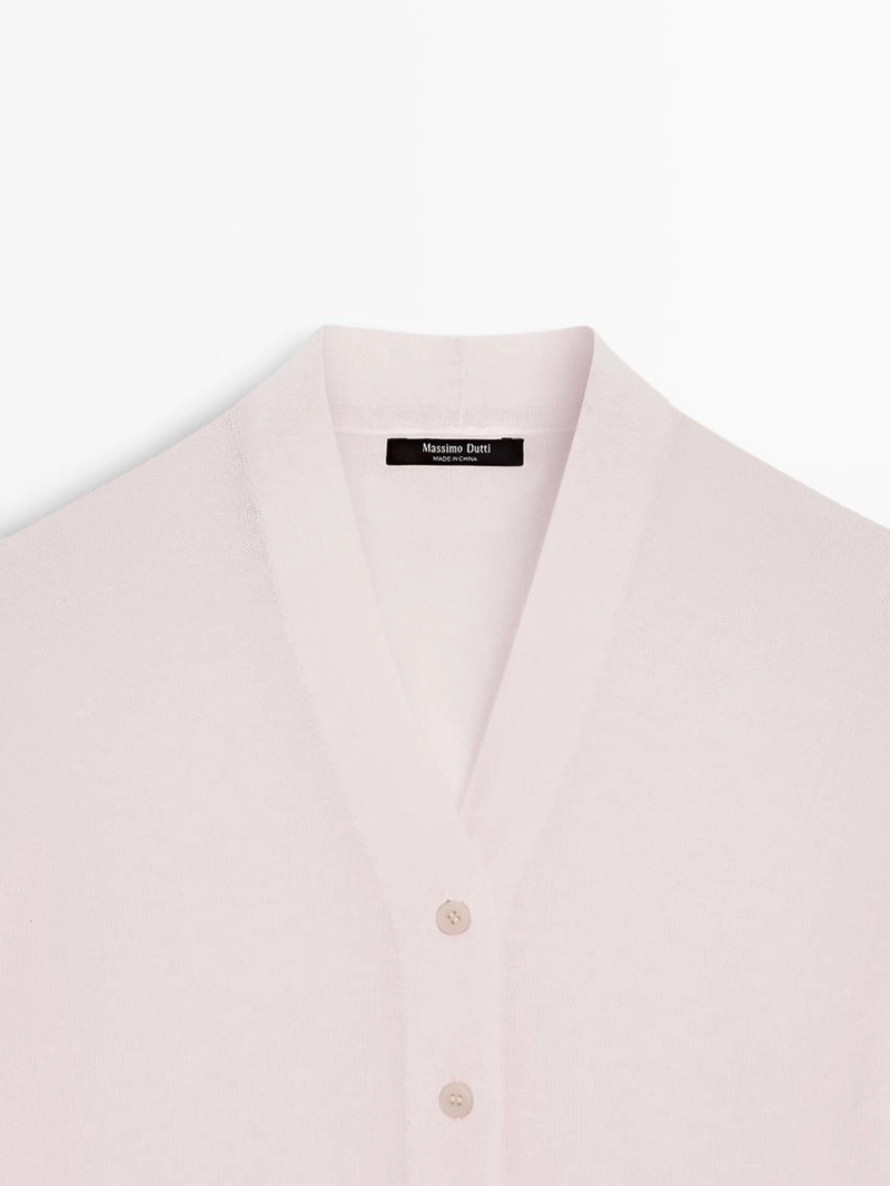 Кардиган из шерстяно-полиэстерного трикотажа