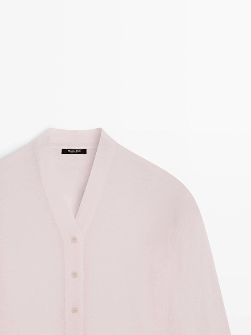 Кардиган из шерстяно-полиэстерного трикотажа