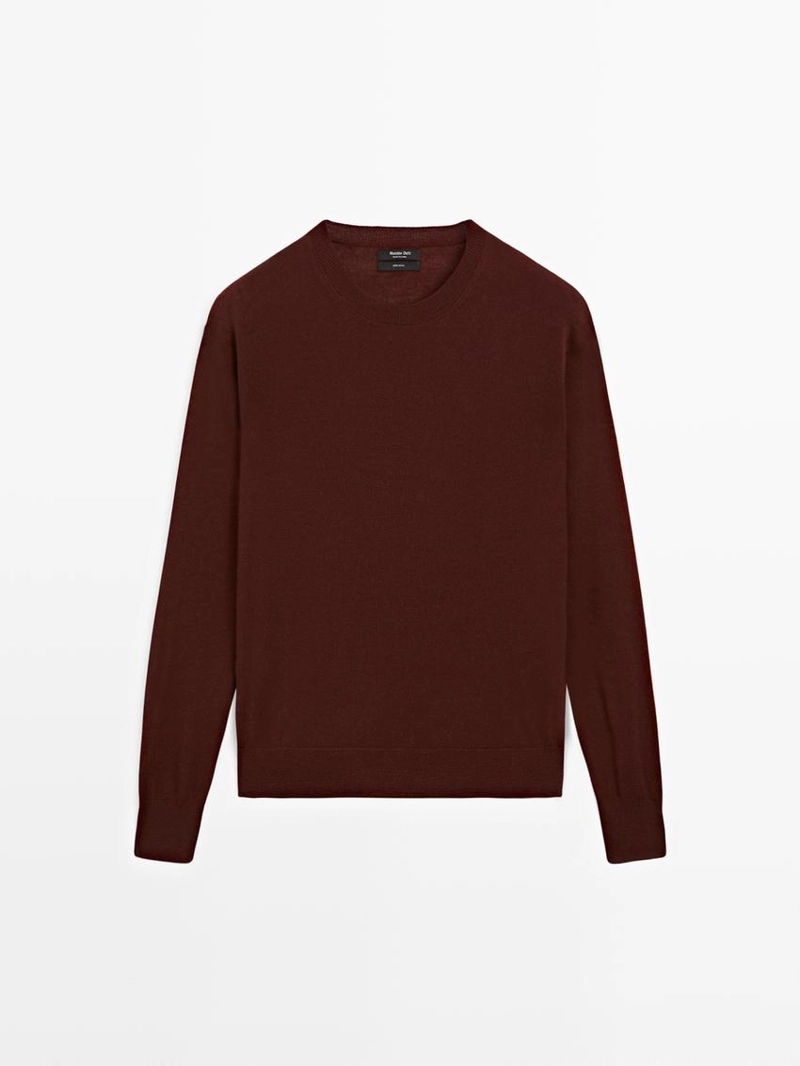 Свитер из мериносовой шерсти с круглым вырезом