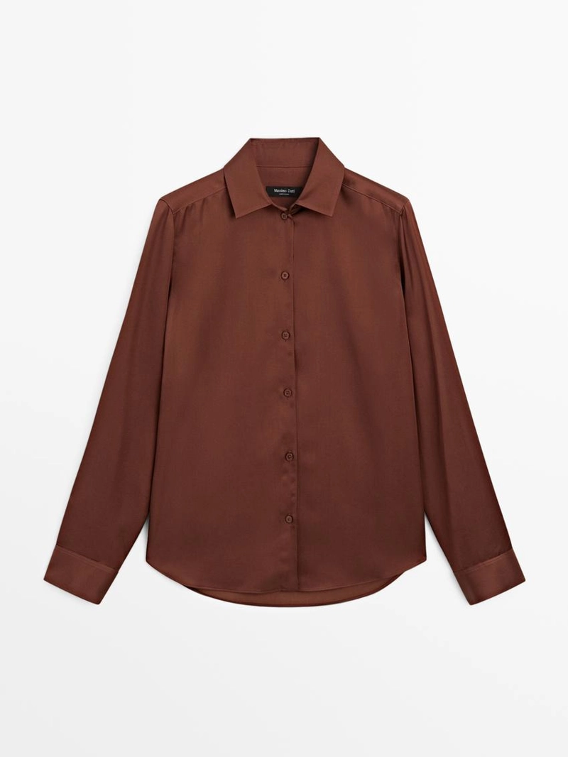 Рубашка из шелка с планкой