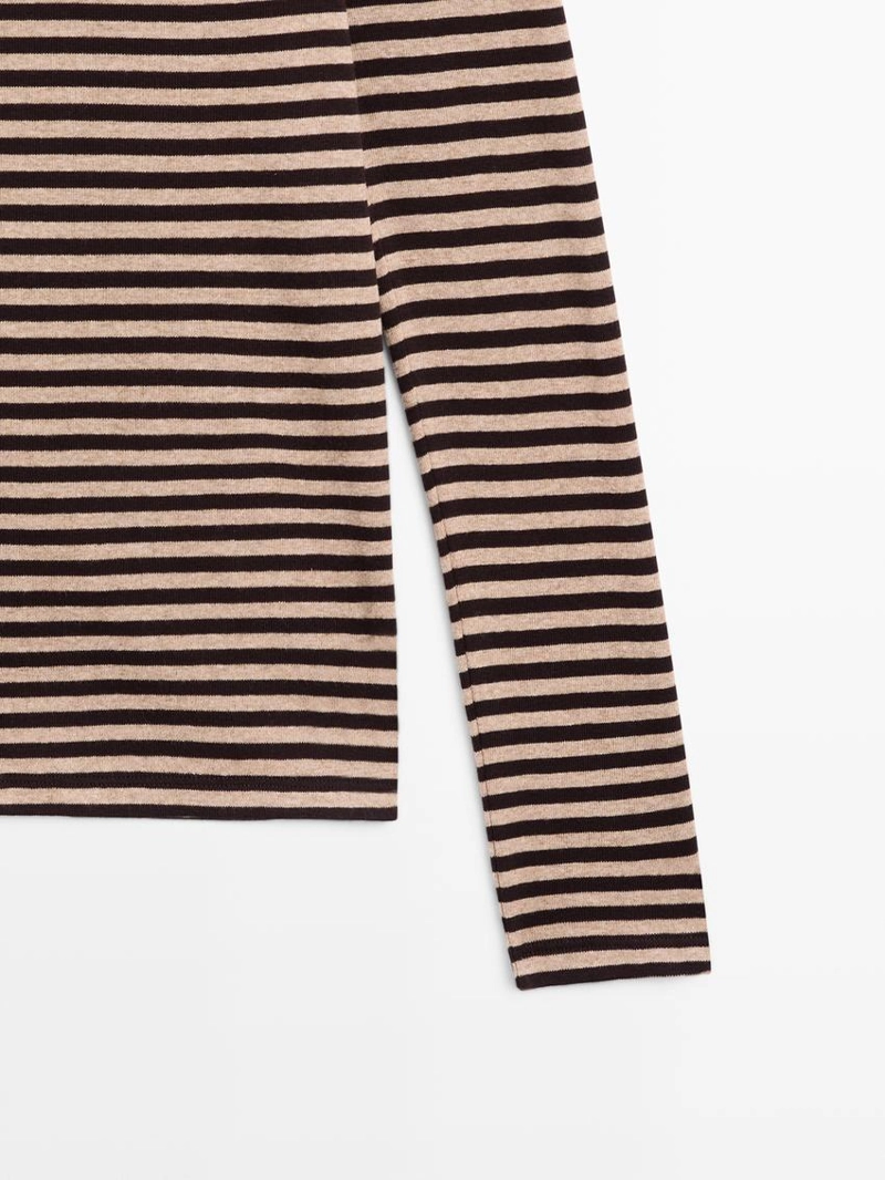 Полосатая футболка с длинным рукавом из хлопка