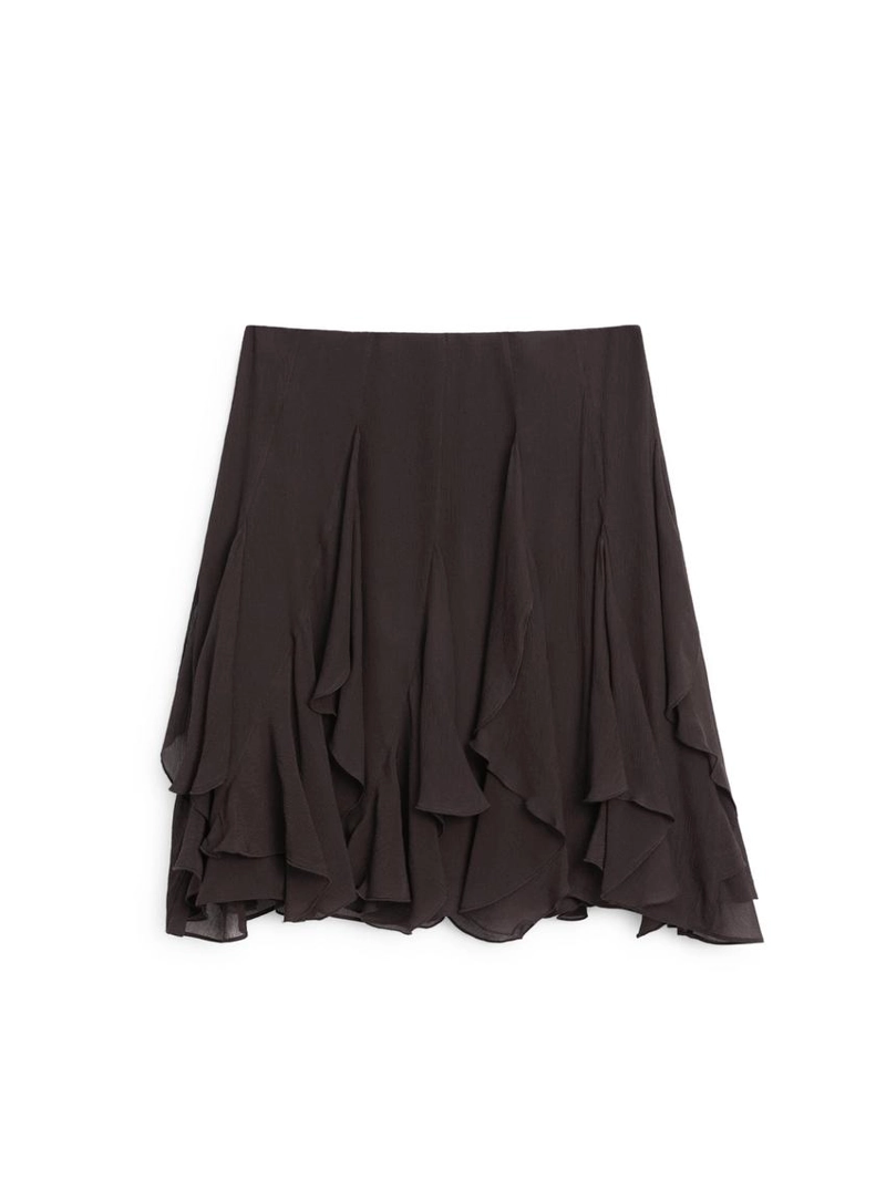 Асимметричная юбка с оборками