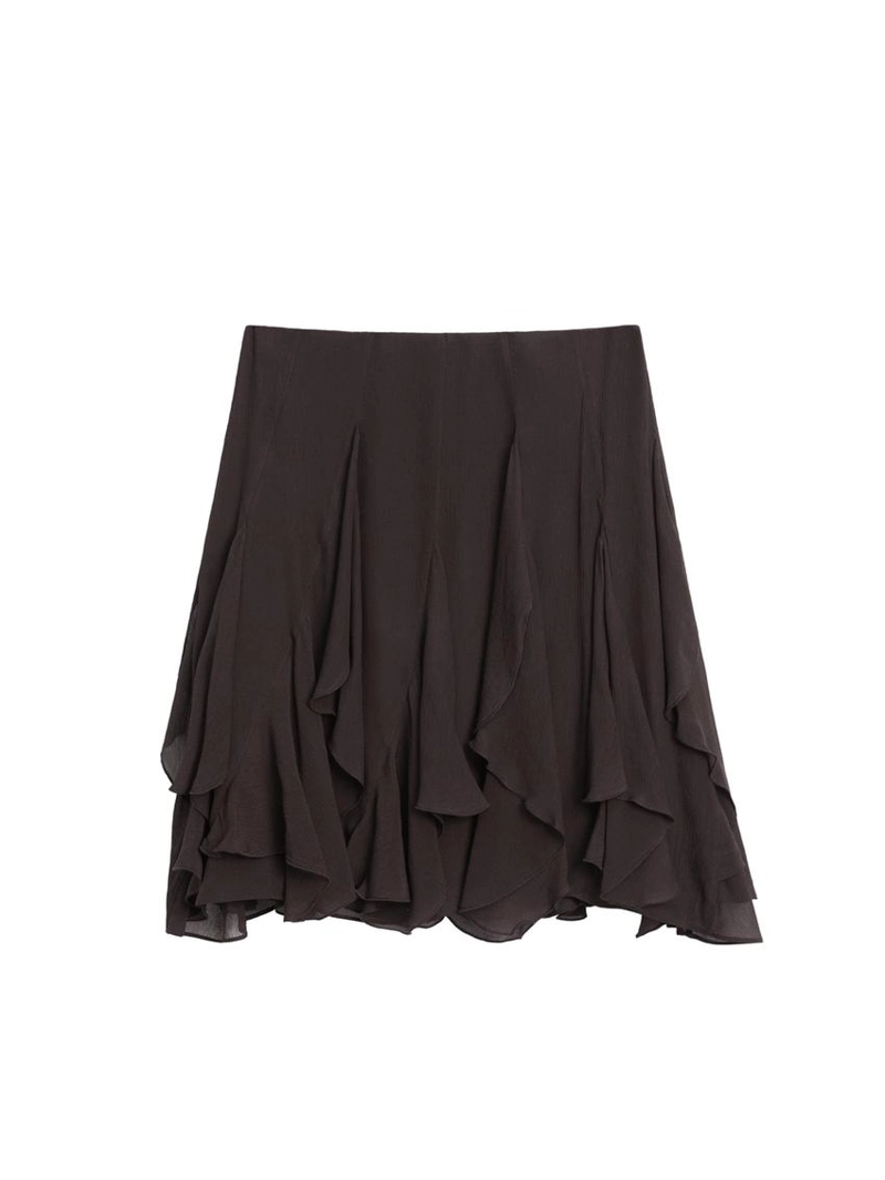 Асимметричная юбка с оборками