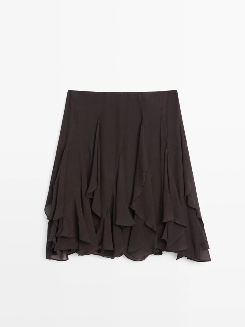 Асимметричная юбка с оборками