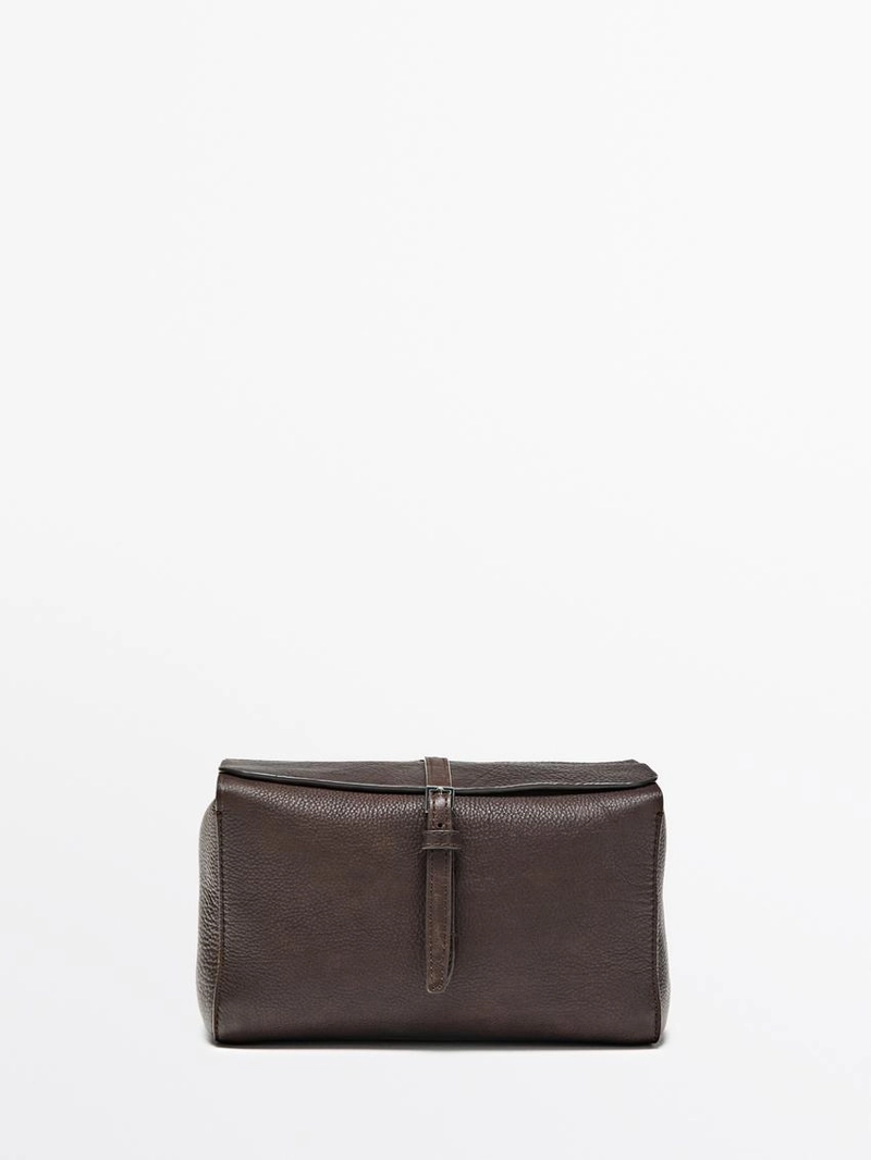 Кожаная косметичка для путешествий из нубука