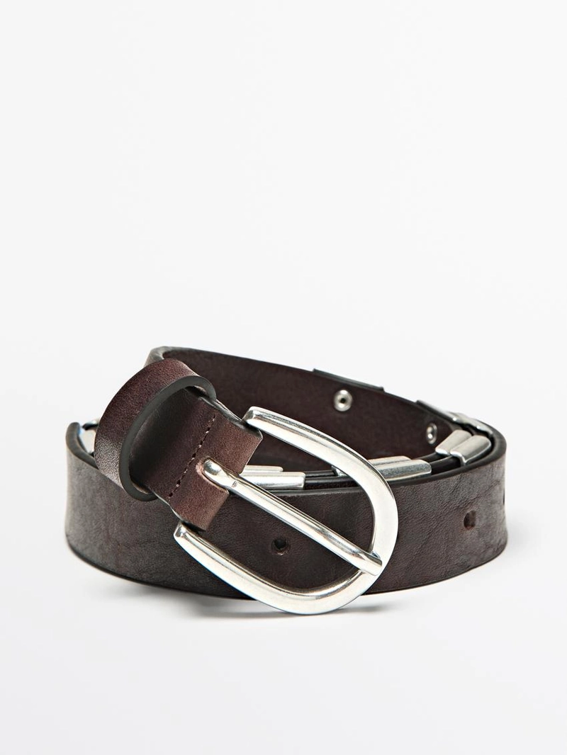 Ремень с металлическими аппликациями