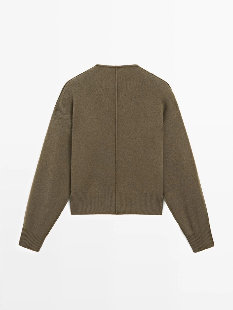 Кардиган из шерстяной смеси с деталями швов