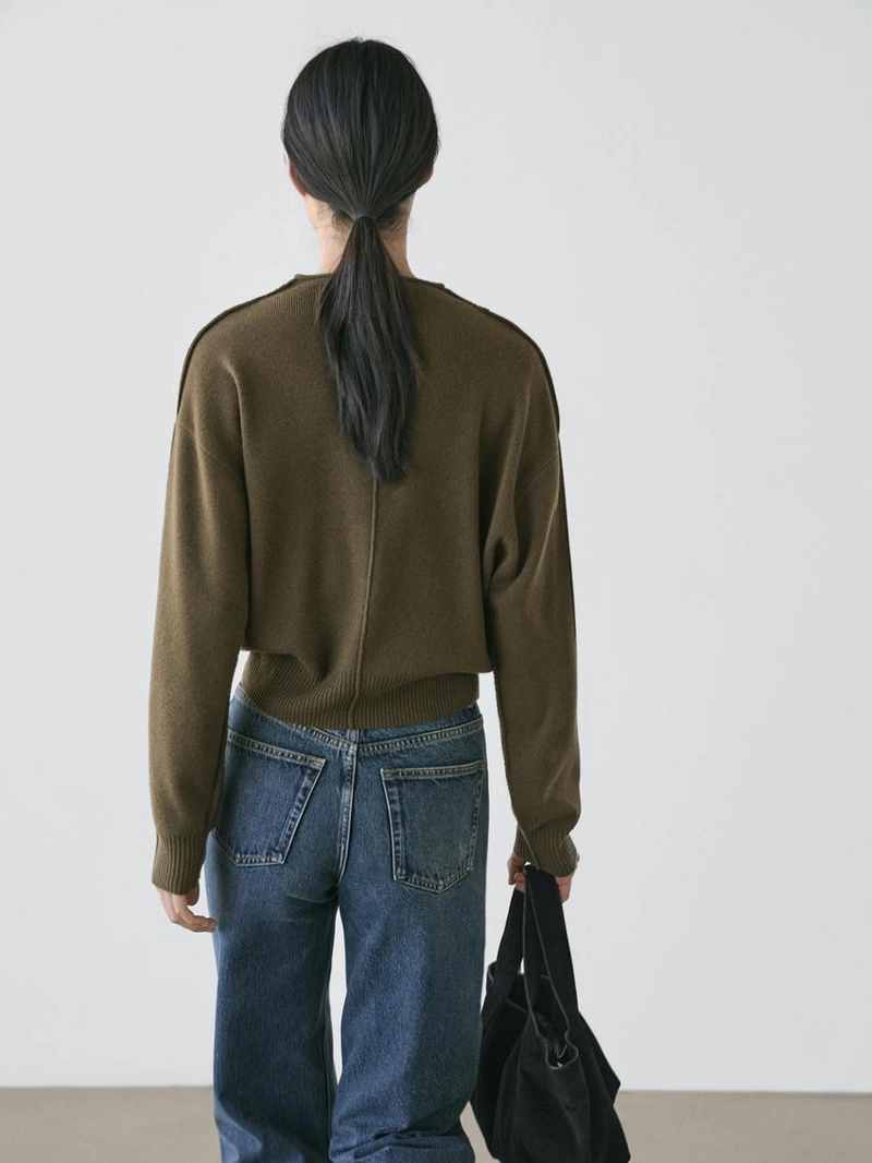 Кардиган из шерстяной смеси с деталями швов