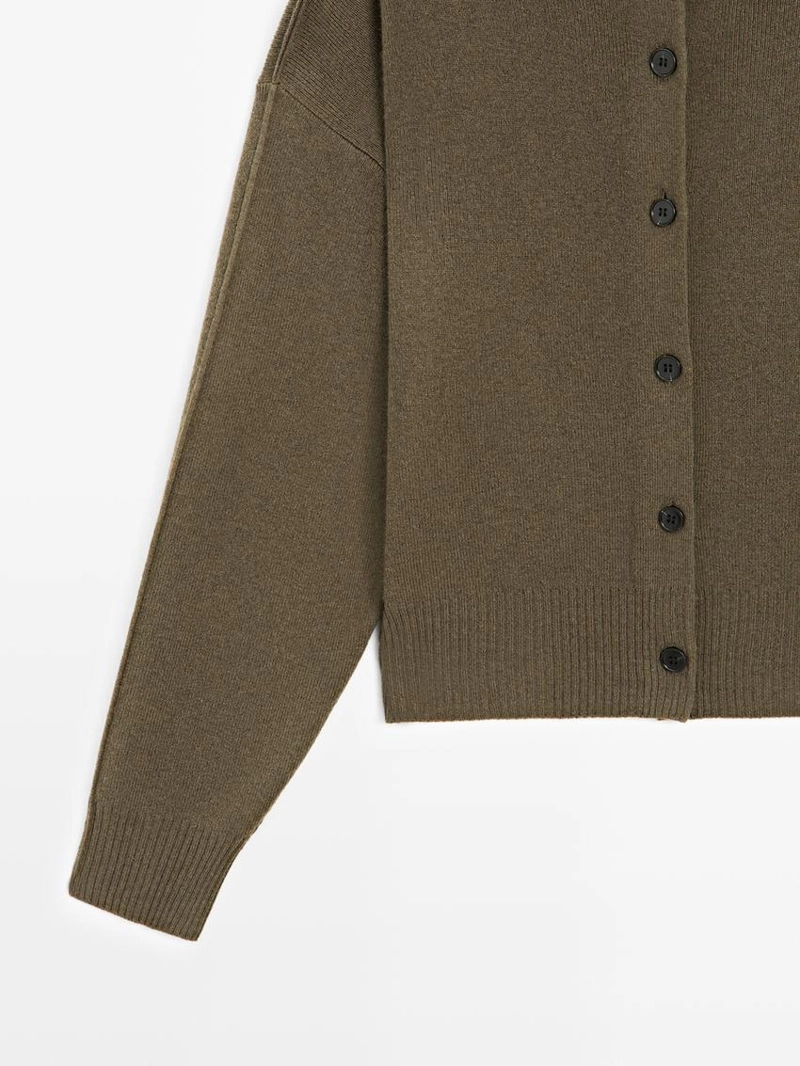 Кардиган из шерстяной смеси с деталями швов