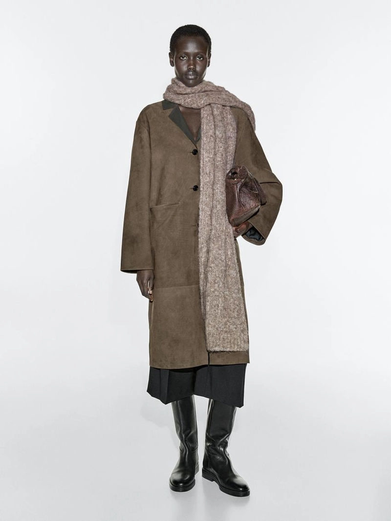 Шарф из альпаки с крупным вязанием