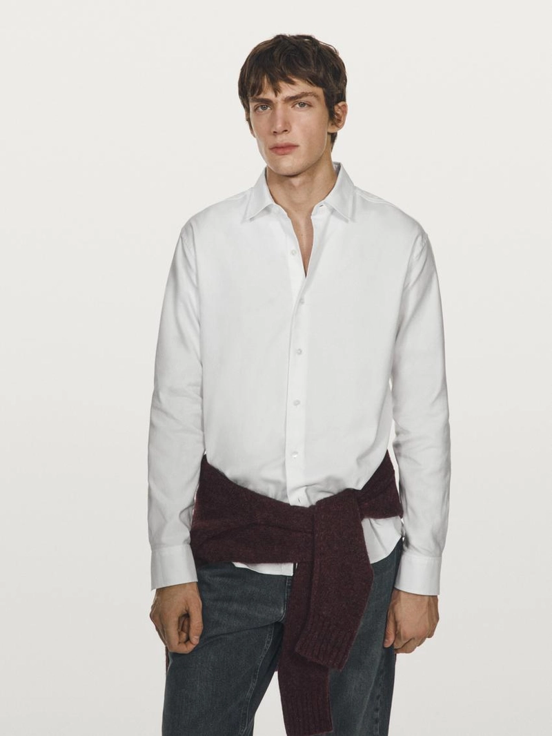 Рубашка regular fit с текстурой