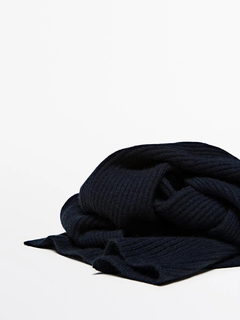 Шарф из 100% кашемира с ребристой фактурой