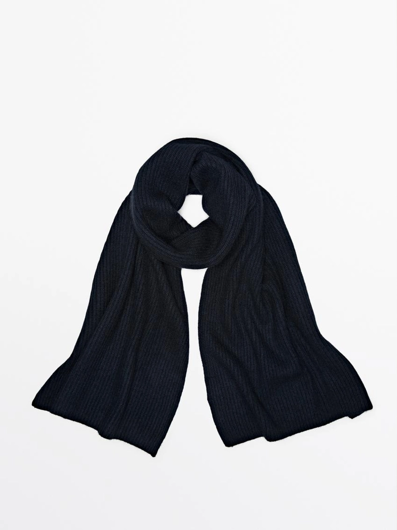 Шарф из 100% кашемира с ребристой фактурой