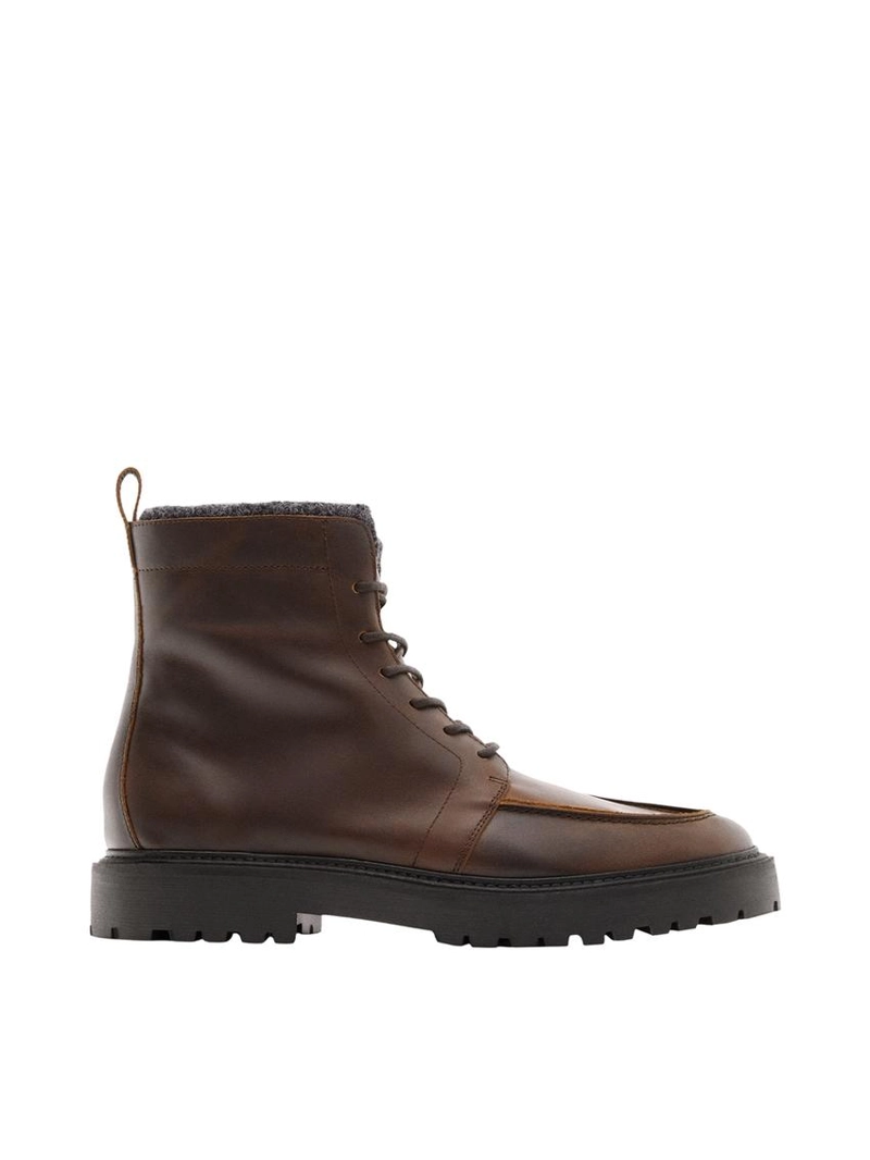 Ботинки из кожи с шнуровкой и подкладкой